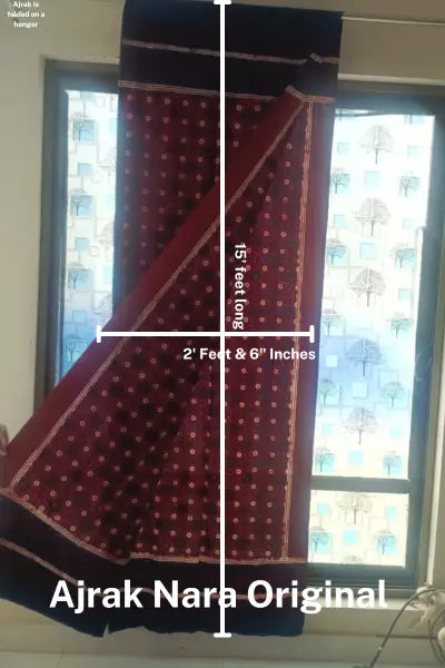 Ajrak Nara Original Frontal View Folded