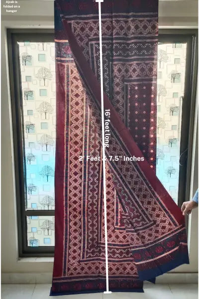 Ajrak Sindhi Original Hasho Frontal view Folded